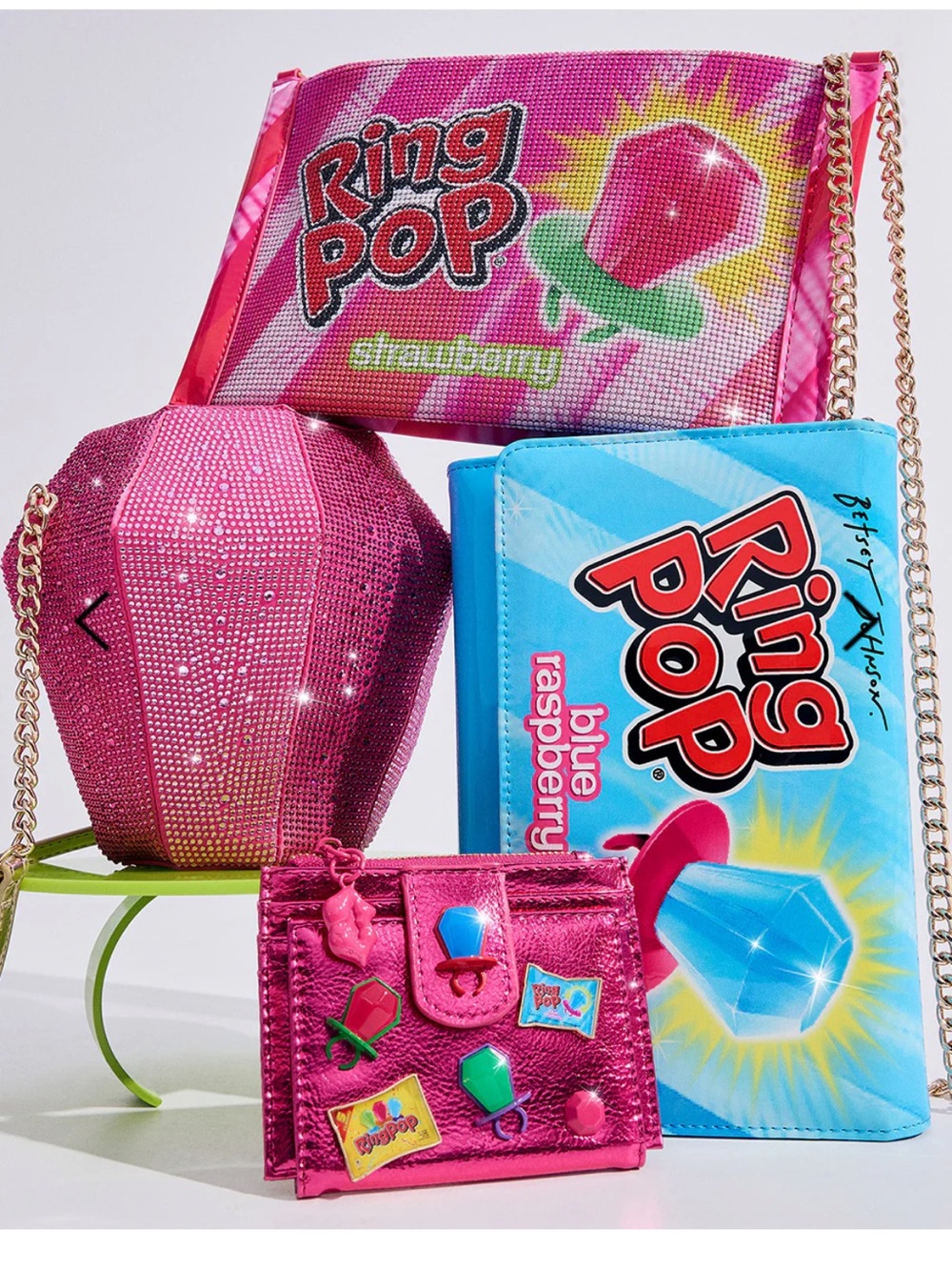 Betsey Johnson Blue Raspberry Ring Pop Crossbody Wallet - Picture 6 of 6